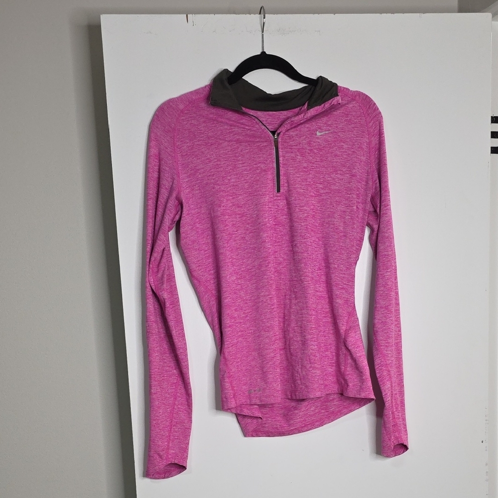 Nike Women's Heathered Pink Long Sleeve Top